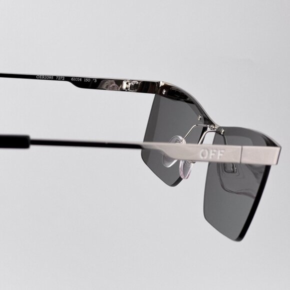 Off-White RIMINI Sunglasses – Silver Rectangle Frame Mirror |Model OERI095 7272 - Picture 8 of 9